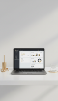 Commerce dashboard with gold accents