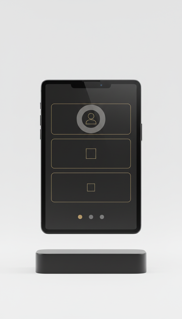Onboarding Flow With Gold Accents